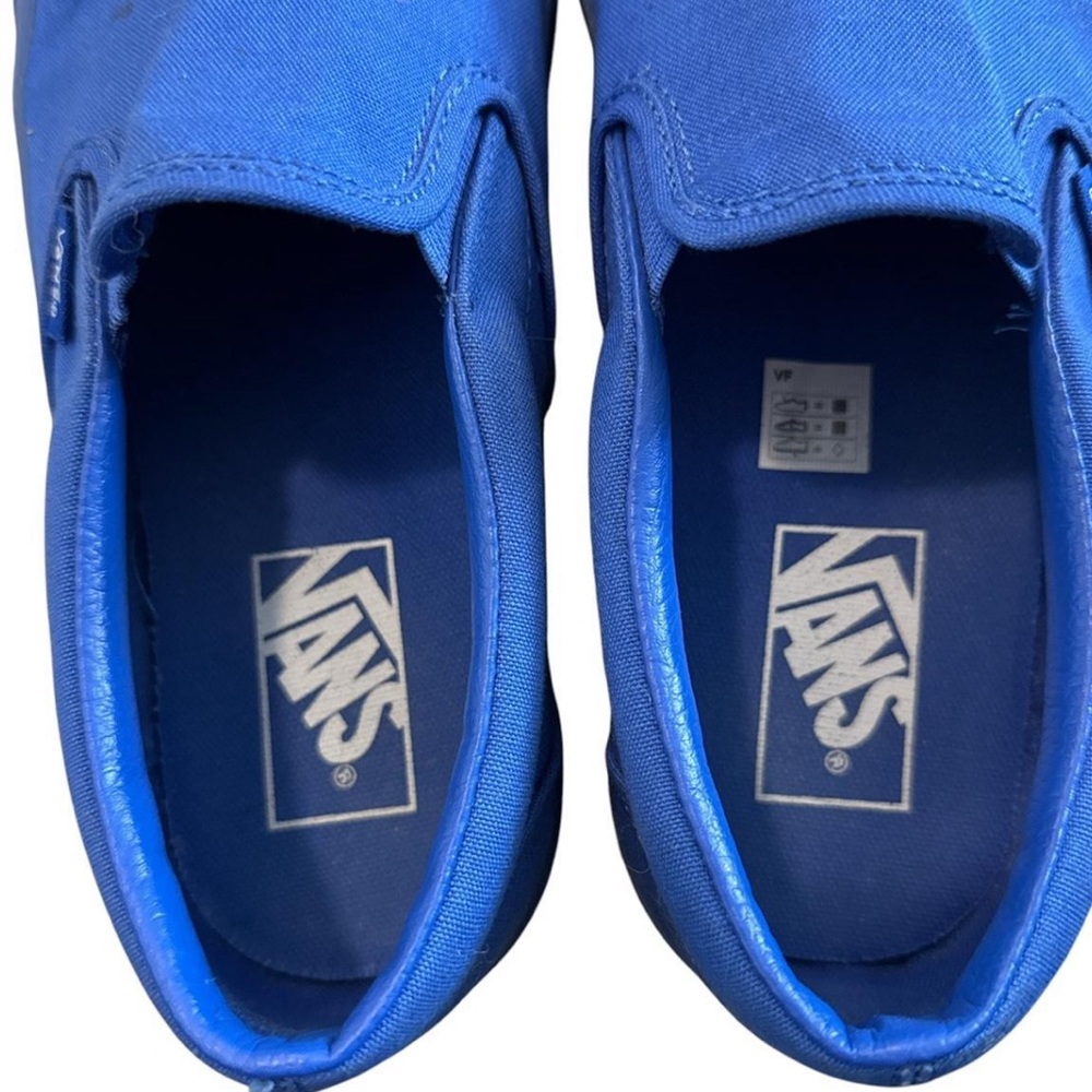 Vans Blue Slip-On Sneakers Men’s 8 Women’s 9.5 - Picture 4 of 5